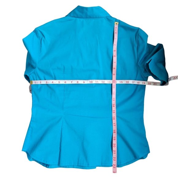 Como blue shirt blouse elbow length sleeve size 10 - Picture 12 of 12